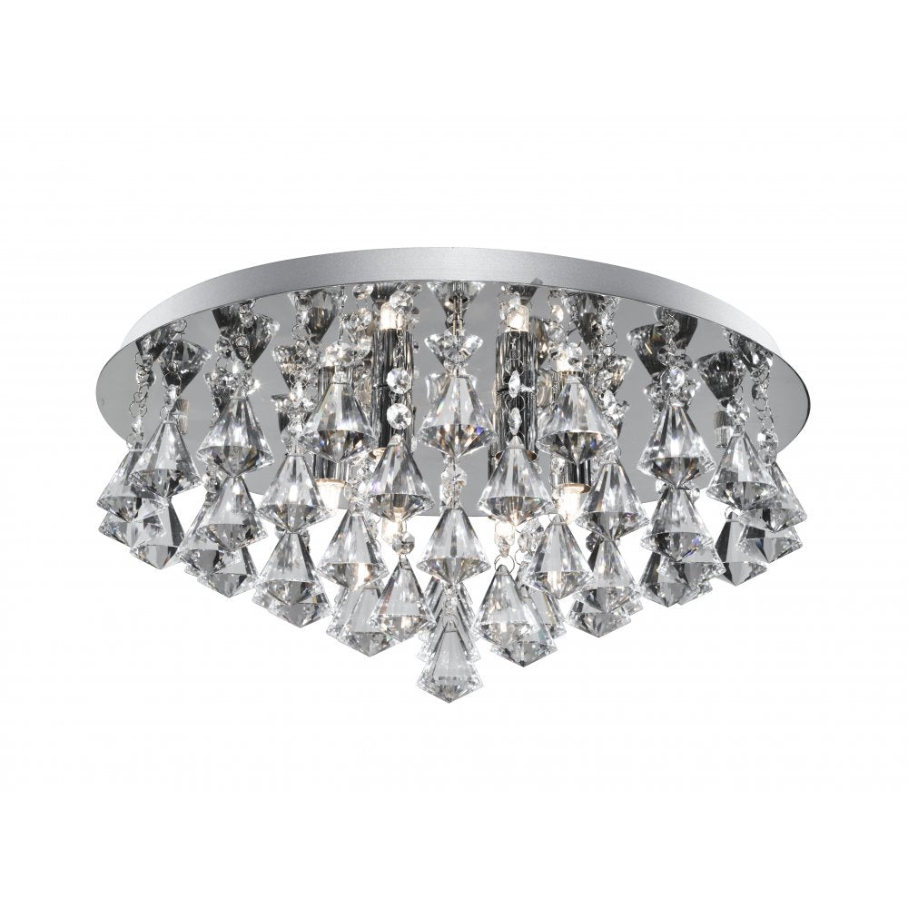3308-8CC Hanna 8 Light Chrome Crystal Fitting