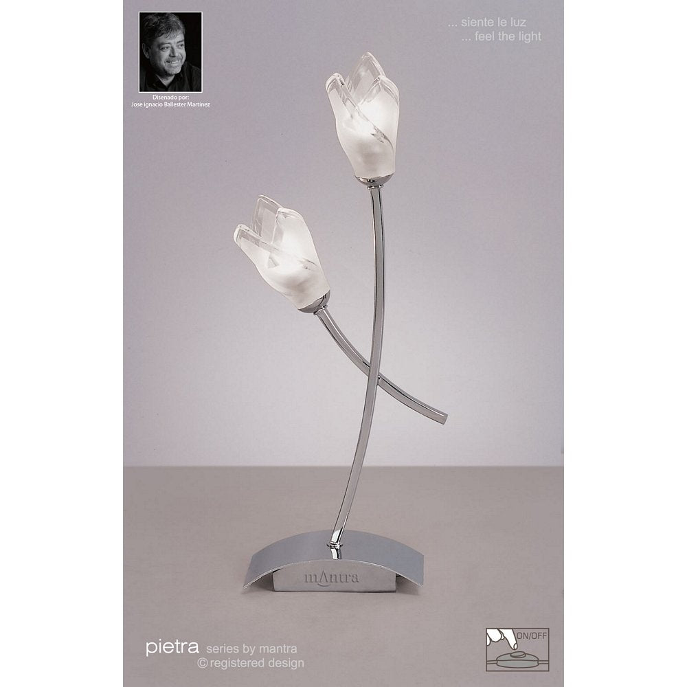 M0182 Pietra Table Lamp 2 Light G9 Polished Chrome