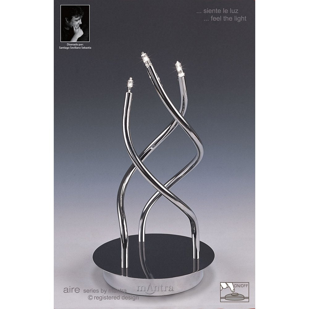 M0009 Aire Table Lamp 3 Light G4 Polished Chrome