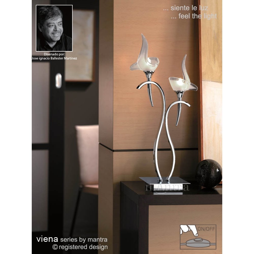 M0330 Viena Table Lamp 2 Light G9 Polished Chrome