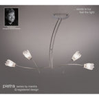 M0183 Pietra Linear Pendant 2 Arm 4 Light G9 Polished Chrome
