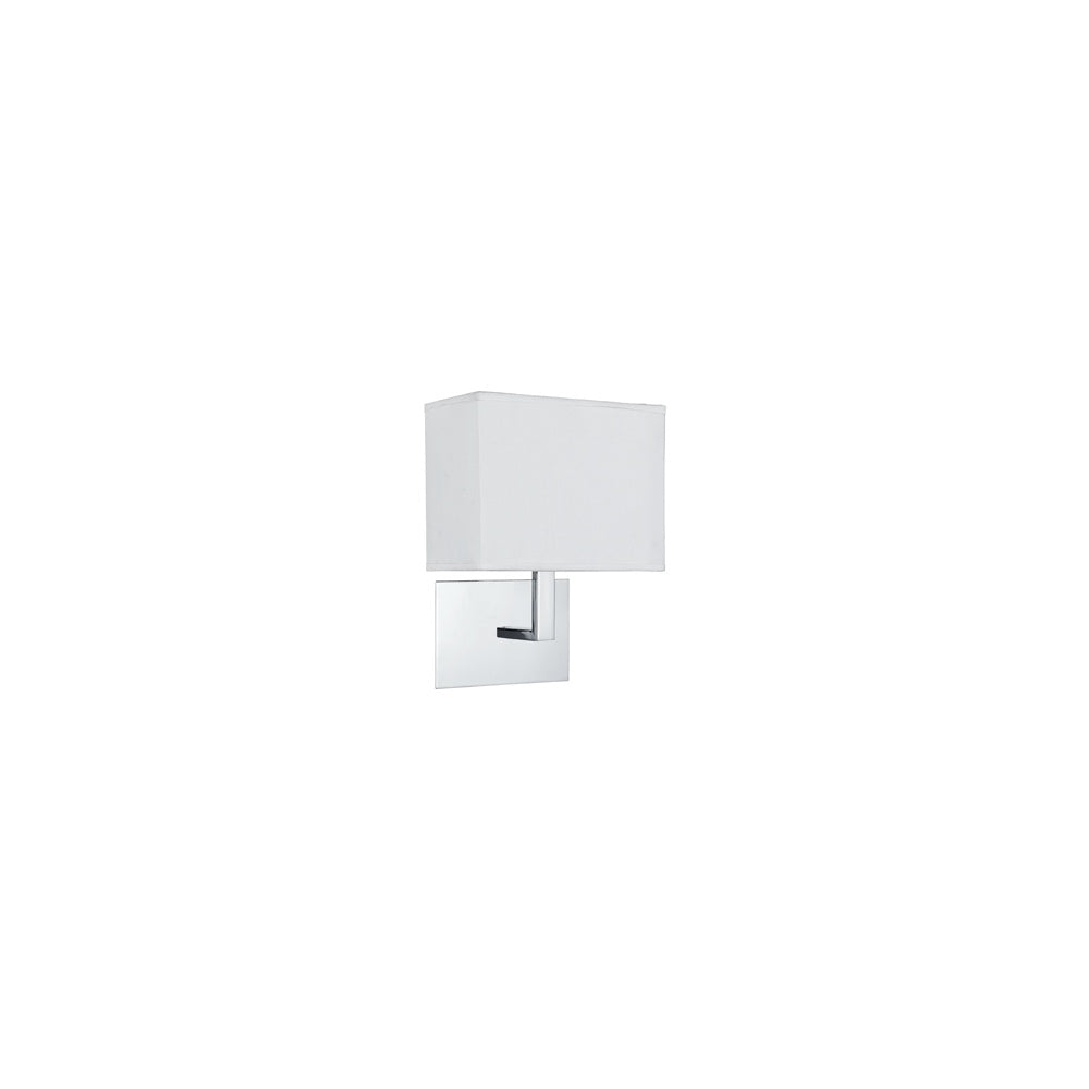 5519CC Wall Light Chrome - White Rectangle Shade