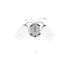 2007-2WBCH Meadow 2 Light Wall Light Chrome Plate & White Glass
