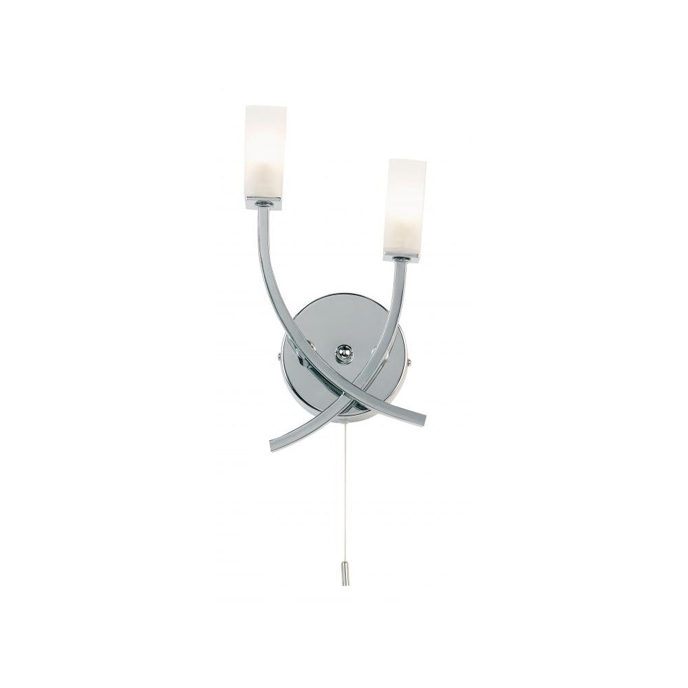 146-2CH Havana 2 Light Wall Light Chrome Plate & Frosted Glass