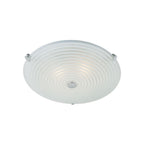 633-32 Roundel 2 Light Flush Celing Light Frosted/clear Glass & Chrome Plate
