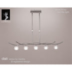 M0081 Dali Telescopic Pendant Line 5 Light G9 Polished Chrome