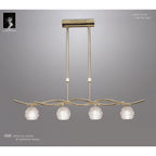 M0082PB Dali Telescopic Linear Pendant Line 4 Light G9 Polished Brass