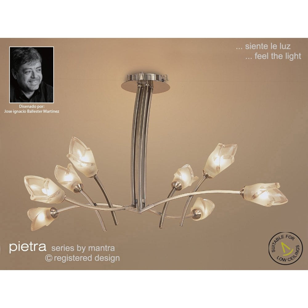 M0180AB Pietra Pendant 4 Arm 8 Light G9 Antique Brass