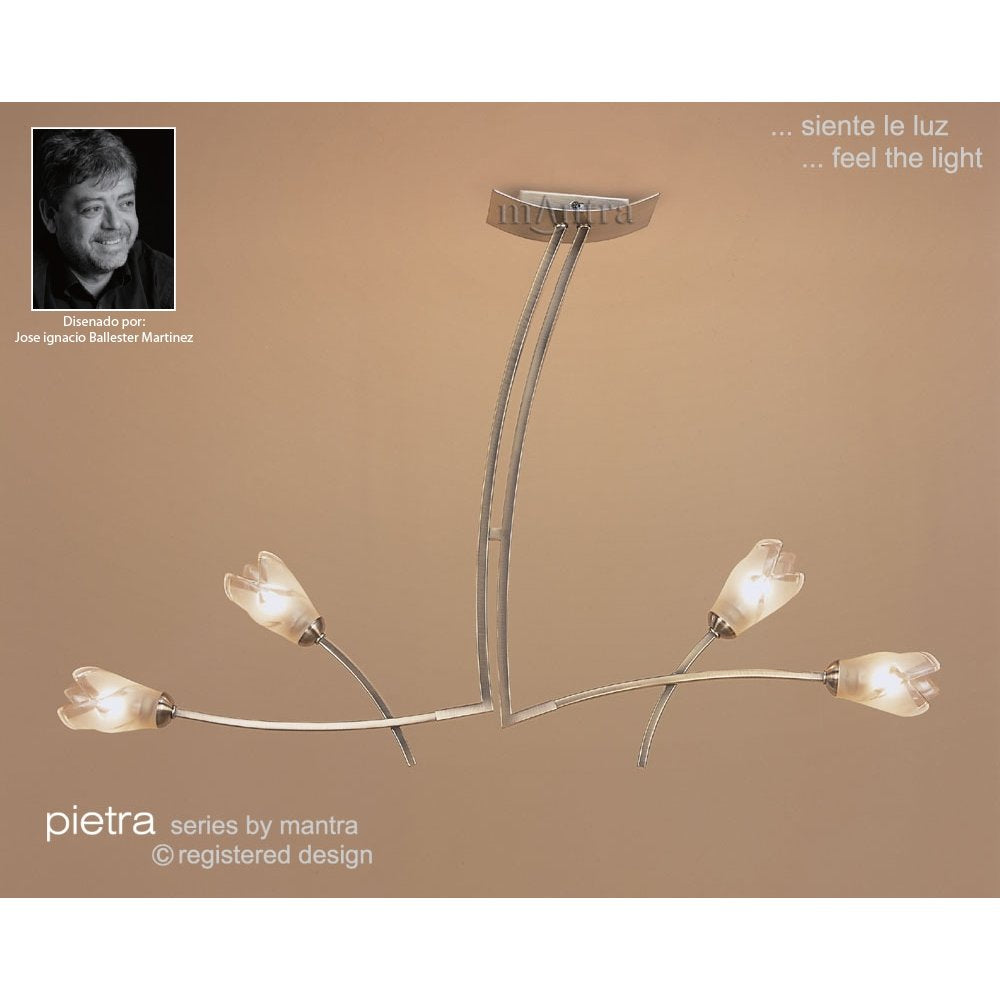 M0183AB Pietra Linear Pendant 2 Arm 4 Light G9 Antique Brass