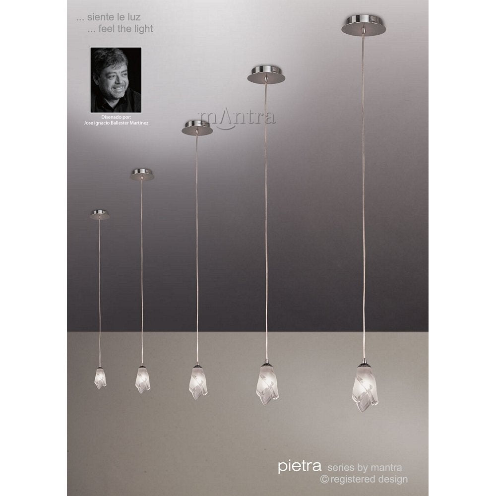 M0185 Pietra Pendant 1 Light G9 Polished Chrome