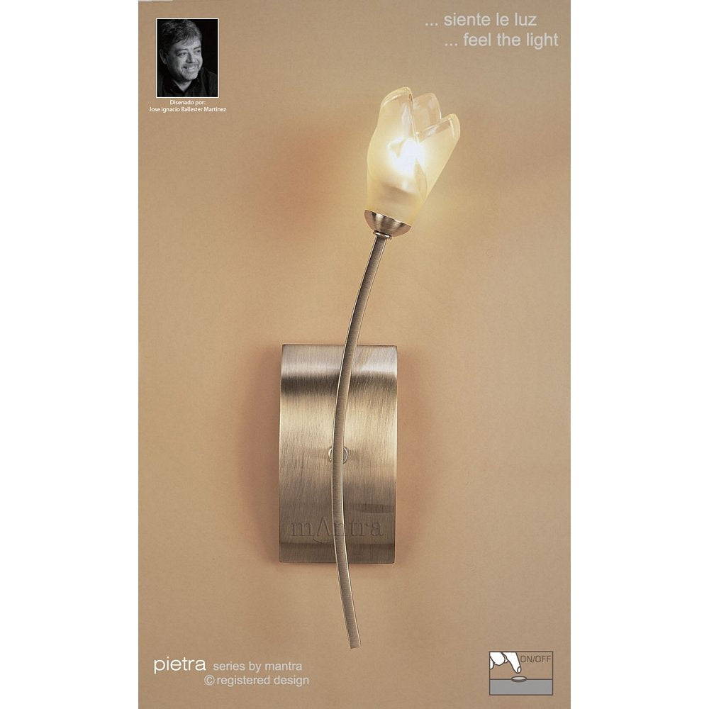 M0192AB/S Pietra Wall Lamp Switched 1 Light G9 Antique Brass