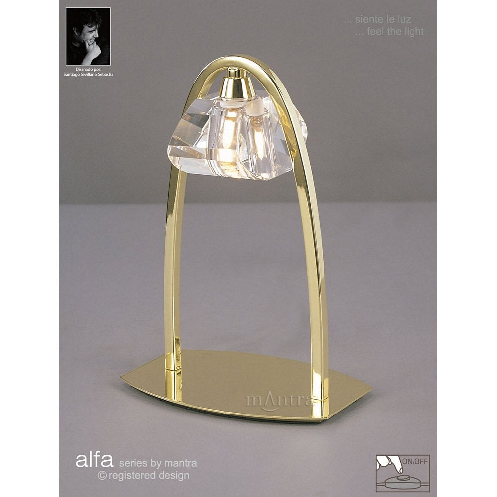 M0425PB Alfa Large Table Lamp 1 Light G9 Polished Brass