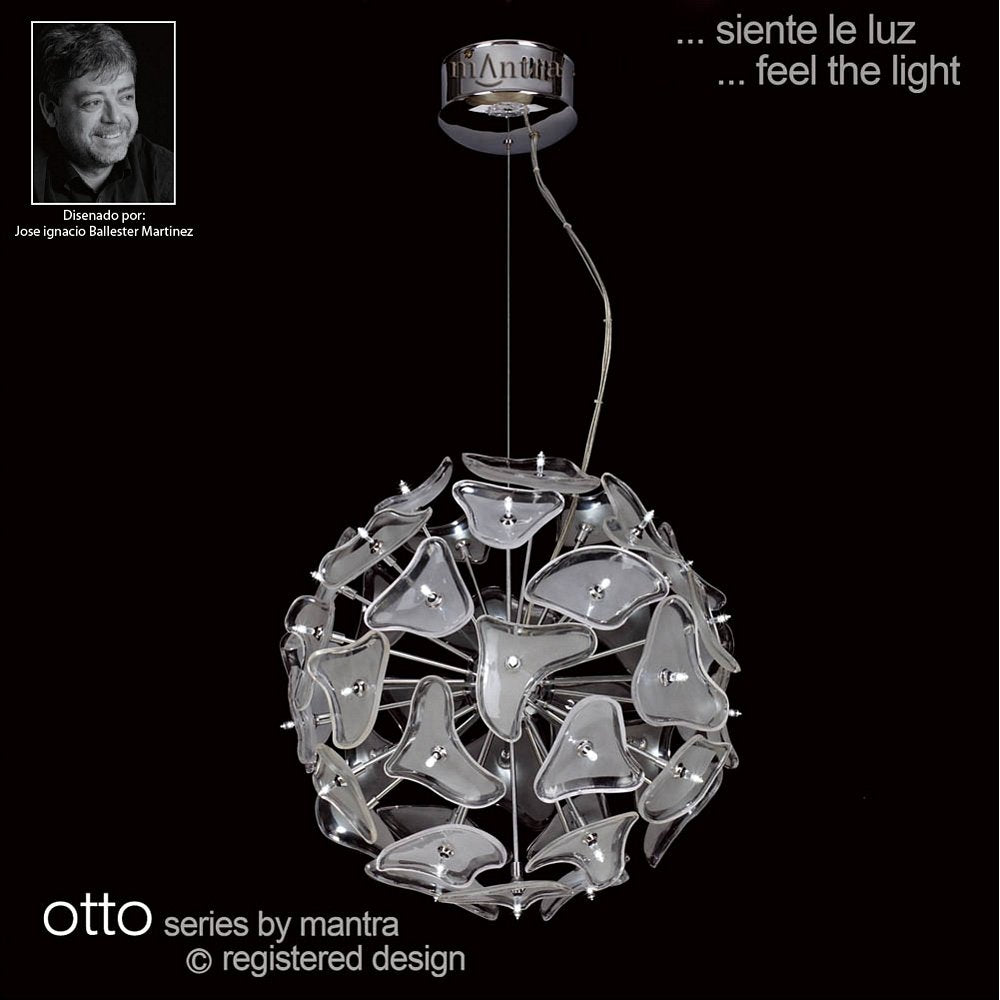 M0590 Otto Pendant 41 Light G4 Sphere Polished Chrome/Frosted Glass
