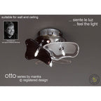 M0704 Otto Ceiling/Wall 3 Light G4 Round Polished Chrome/Frosted Glass/Black Glass