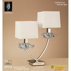 M0790AB Akira Table Lamp 2 Light E14 Antique Brass Cream Shades