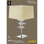 M0793AB Akira Table Lamp 2 Light E27 Antique Brass Cream Shade