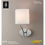 M1134 Eve Wall Lamp 1 Light E27 Polished Chrome White Oval Shade