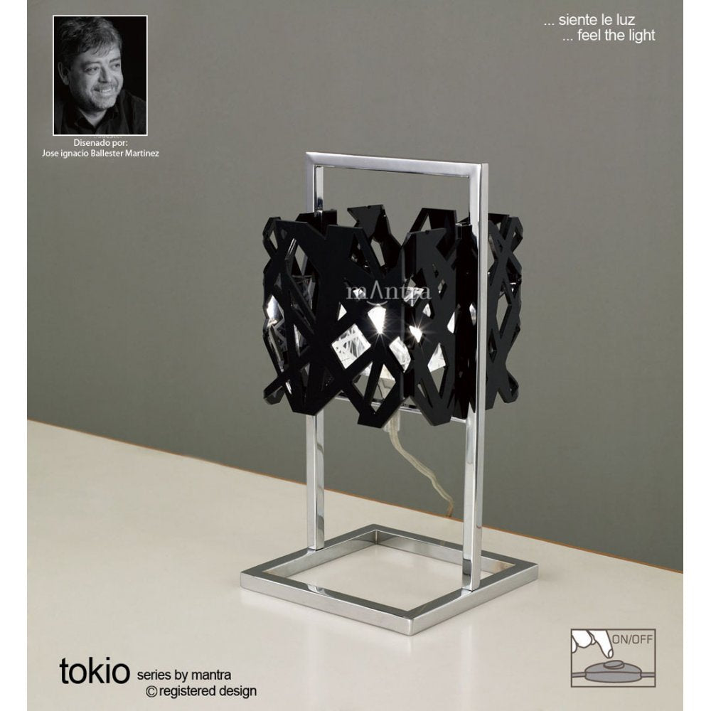 M1271 Tokio Table Lamp 1 Light G9 Gloss Black/Polished Chrome