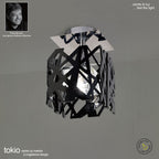 M1275 Tokio Square Ceiling 1 Light G9 Gloss Black/Polished Chrome