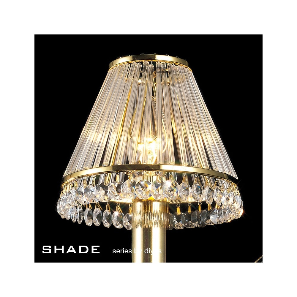 IL30200 Crystal Clip On Shade Gold Frame/clear Glass