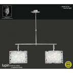 M1369 Lupin Linear Pendant 2 Light E27 Line Large Gloss White White Acrylic Polished Chrome