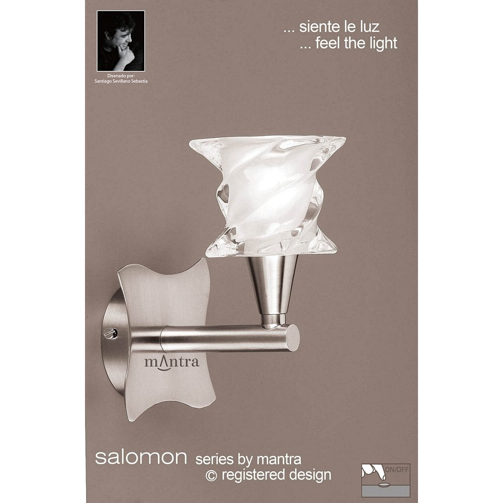 M3021/S Salomon Wall Lamp Switched 1 Light G9 Satin Nickel