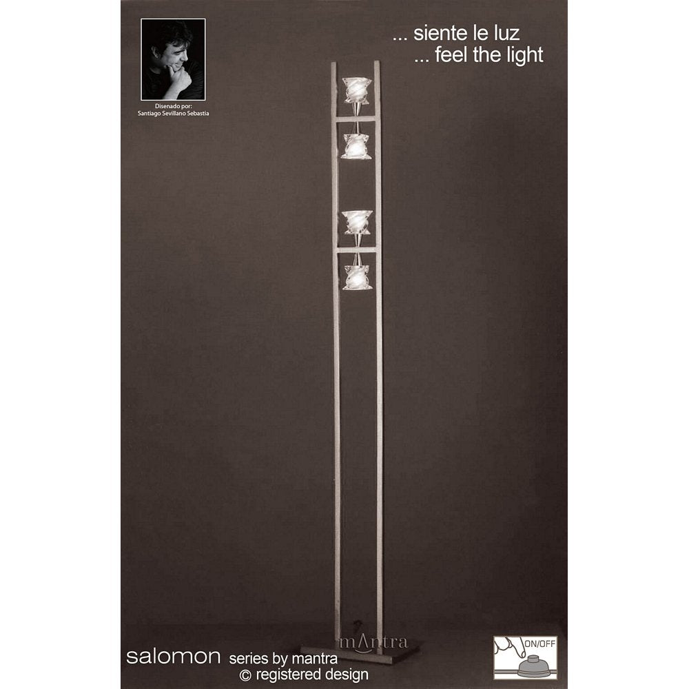 M3034 Salomon Floor Lamp 4 Light G9 Satin Nickel
