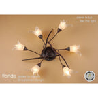 M4354 Florida Ceiling 6 Light E14 Brown/Black Oxide