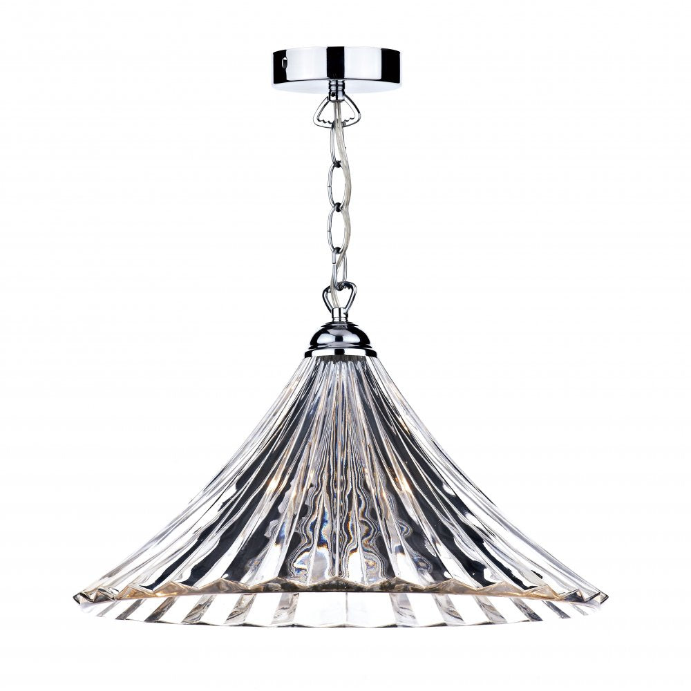Dar ARD868 Ardeche Pendant Light Clear Glass