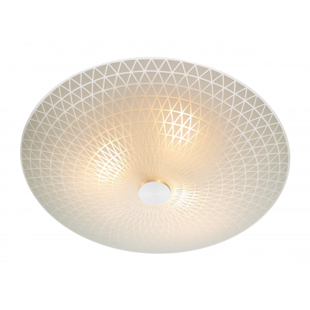 Dar COL522 Colby 3 Light Glass Flush (S)