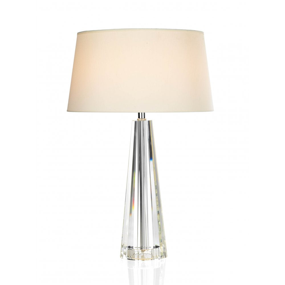 Dar CYP4208 Cyprus Table Lamp Tapered Crystal With Shade