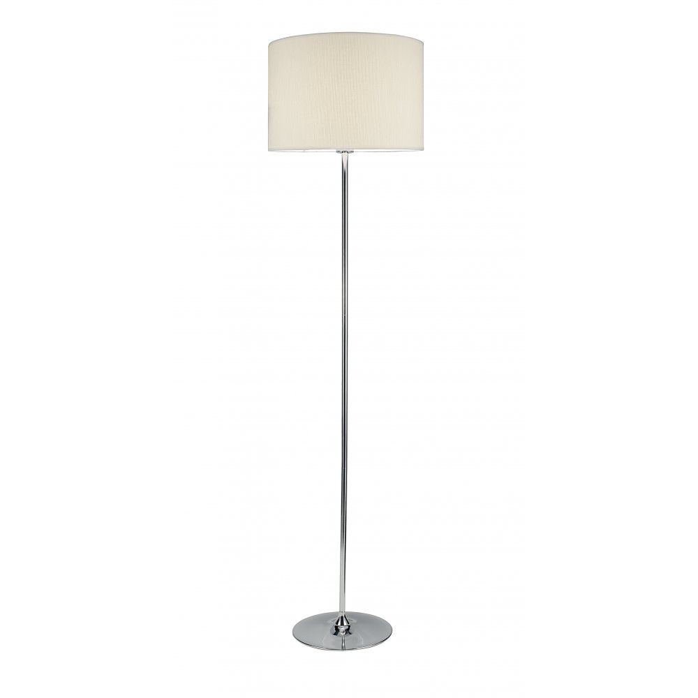 Dar DEL4950 Delta Floor Standard Lamp Polished Chrome Complete With Shade