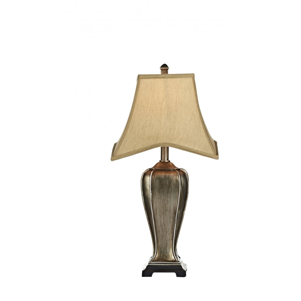 Dar EML4235/X Emlyn Table Lamp Silver And Gold With Shade