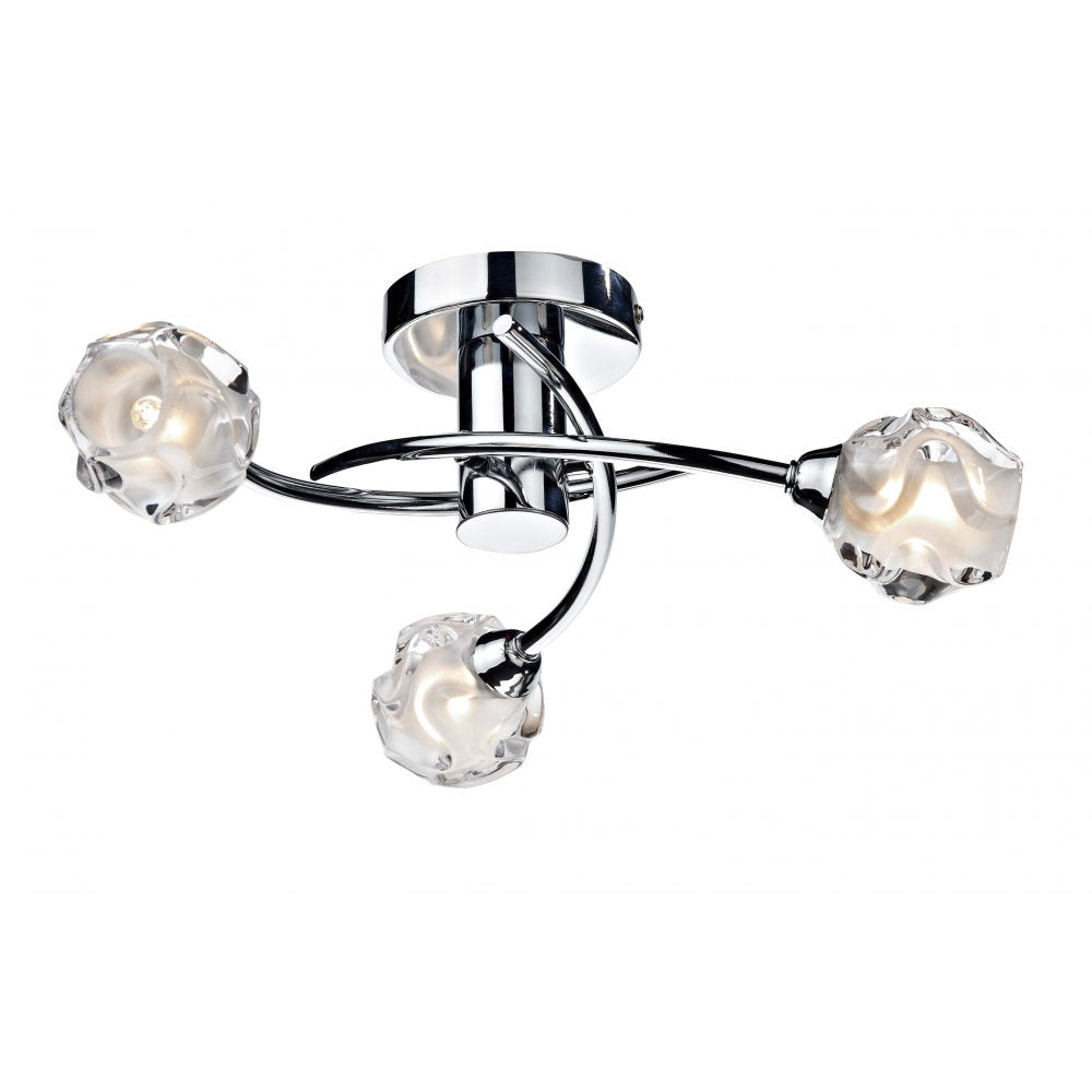 Dar SEA5350 Seattle 3 Light Semi Flush Polished Chrome