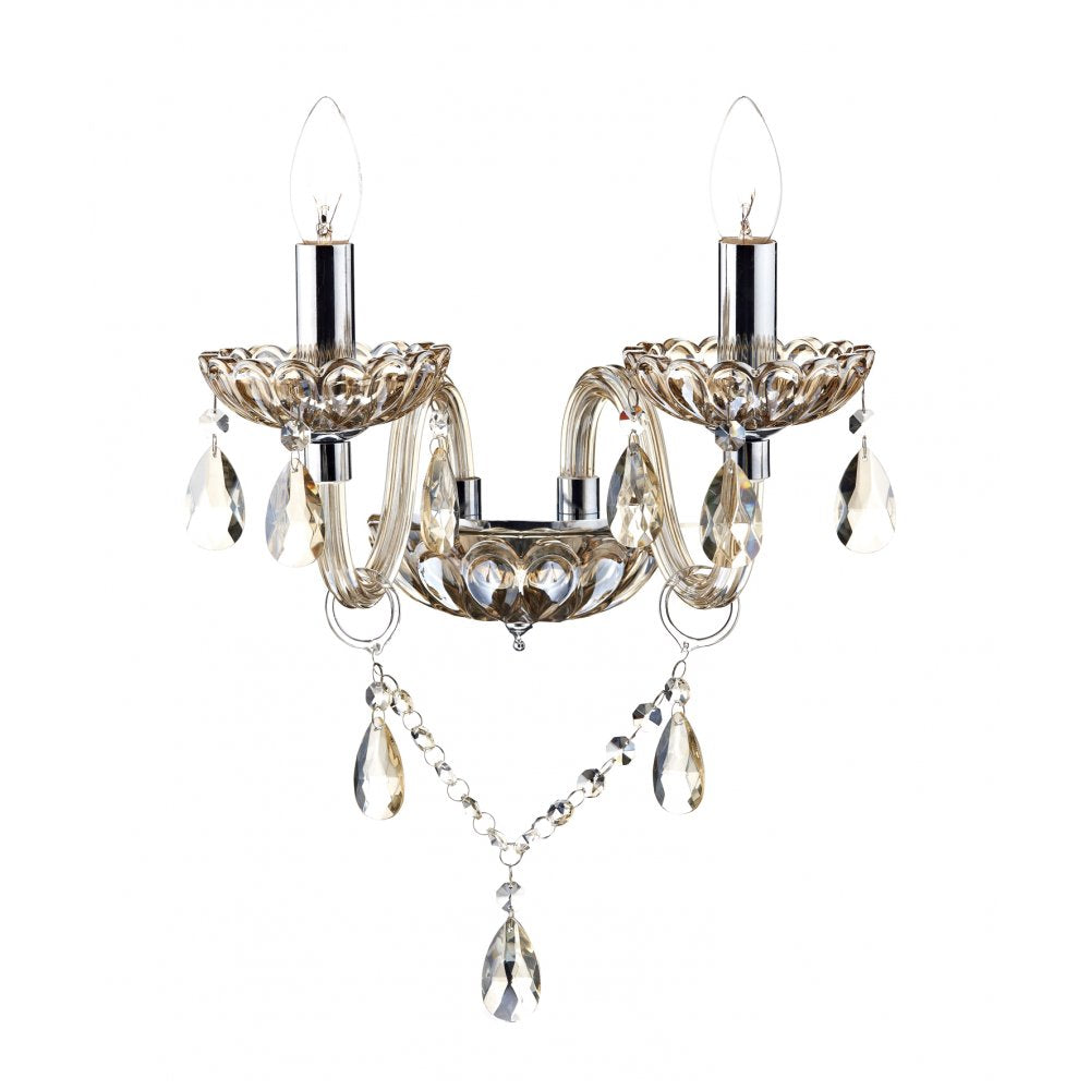 Dar RAP0906 Raphael Double Wall Bracket Champagne Crystal