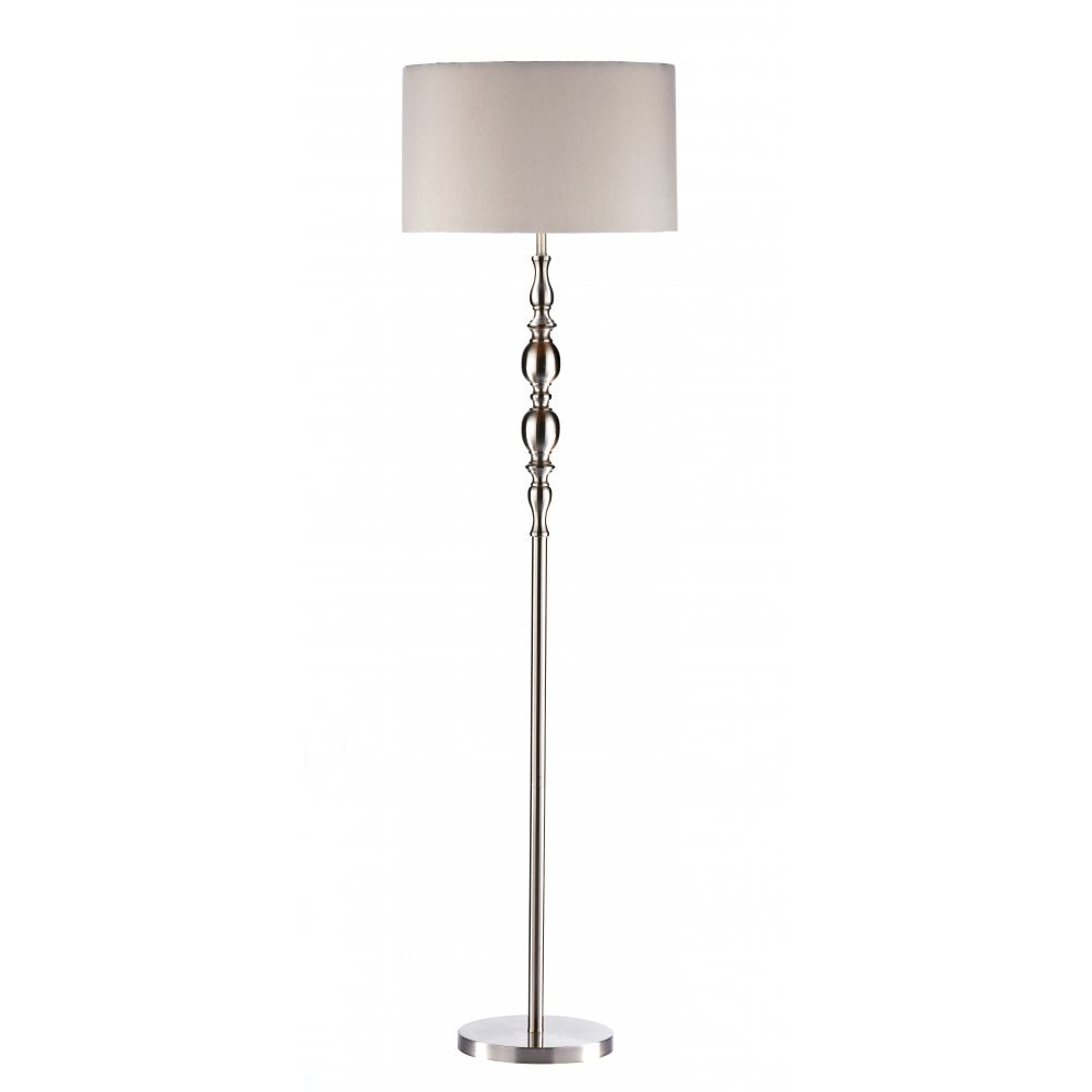 Dar MAD4946 Madrid Ball Floor Lamp Sat Chrome With Shade