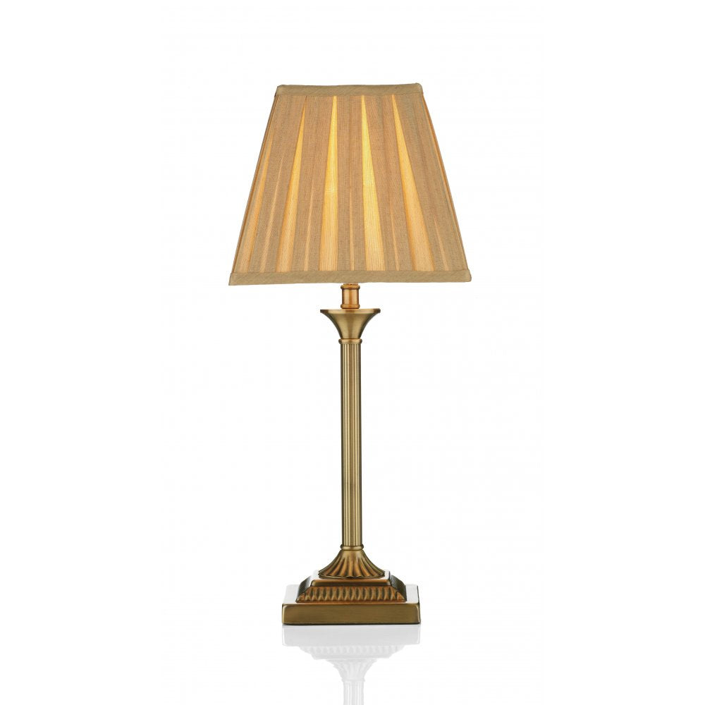 Dar TAY4075/X Taylor Table Lamp Antique Brass With Shade