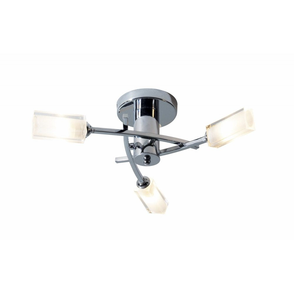 Dar MOR0350 Morgan 3 Light Semi Flush Polished Chrome