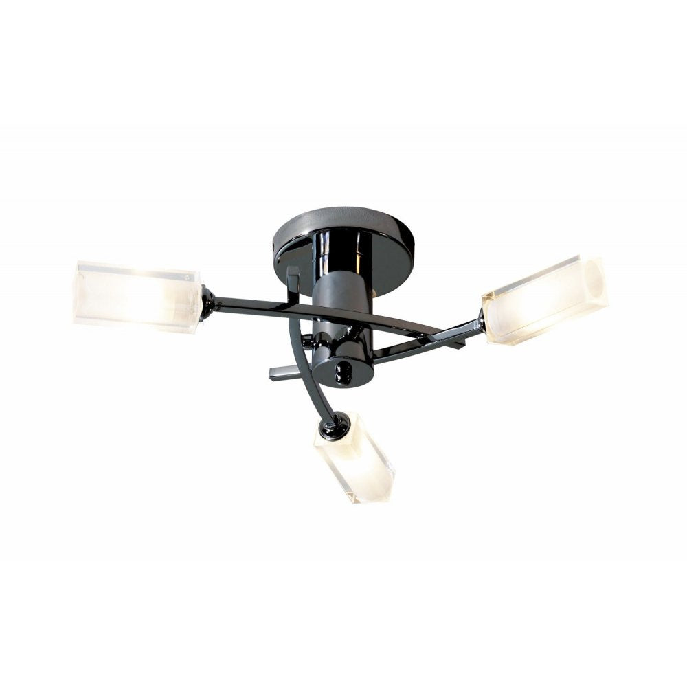 Dar MOR0367 Morgan 3 Light Semi Flush Black Chrome