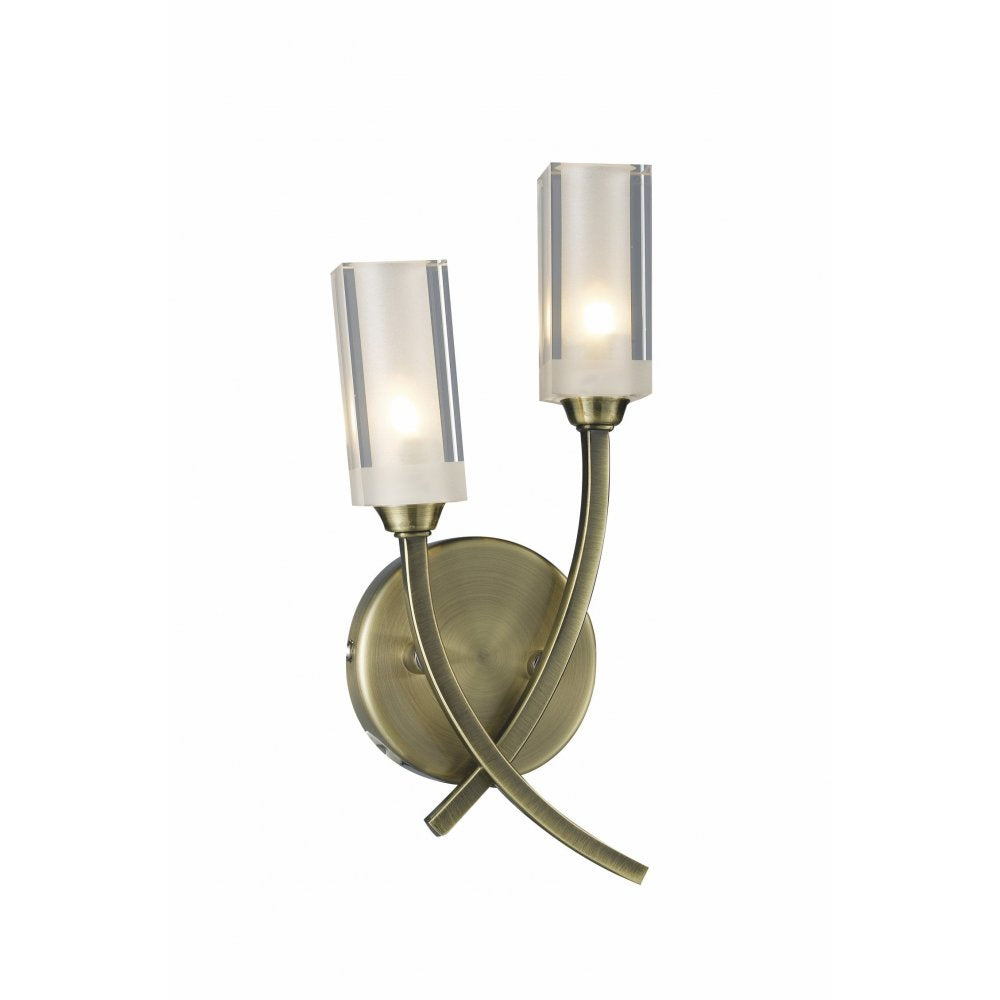 Dar MOR0975 Morgan Double Wall Bracket Antique Brass