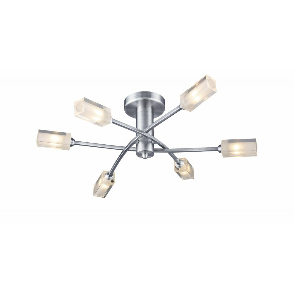 Dar MOR6446 Morgan 6 Light Semi Flush Sat Chrome