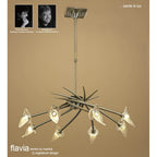 M0300AB Flavia Telescopic Pendant Round 8 Light G9 Antique Brass