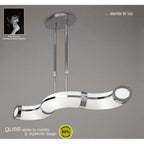 M0652 Guss Telescopic E27 3 Light E27 Bar Polished Chrome White Acrylic