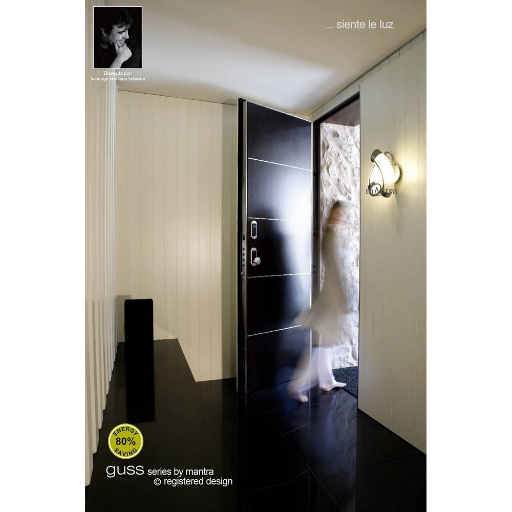 M0657 Guss Wall Lamp E27 2 Light E27 Polished Chrome/White Acrylic