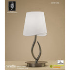 M1925 Ninette Table Lamp 1 Light E14 Small Antique Brass Ivory White Shade