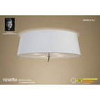 M1929 Ninette Flush Ceiling 4 Light E27 Antique Brass Ivory White Shade