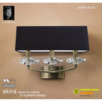 M0788AB/S/BS Akira Wall Lamp Switched 3 Light E14 Antique Brass Black Shade