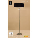 M0791AB/BS Akira Floor Lamp 3 Light E27 Antique Brass Black Shade