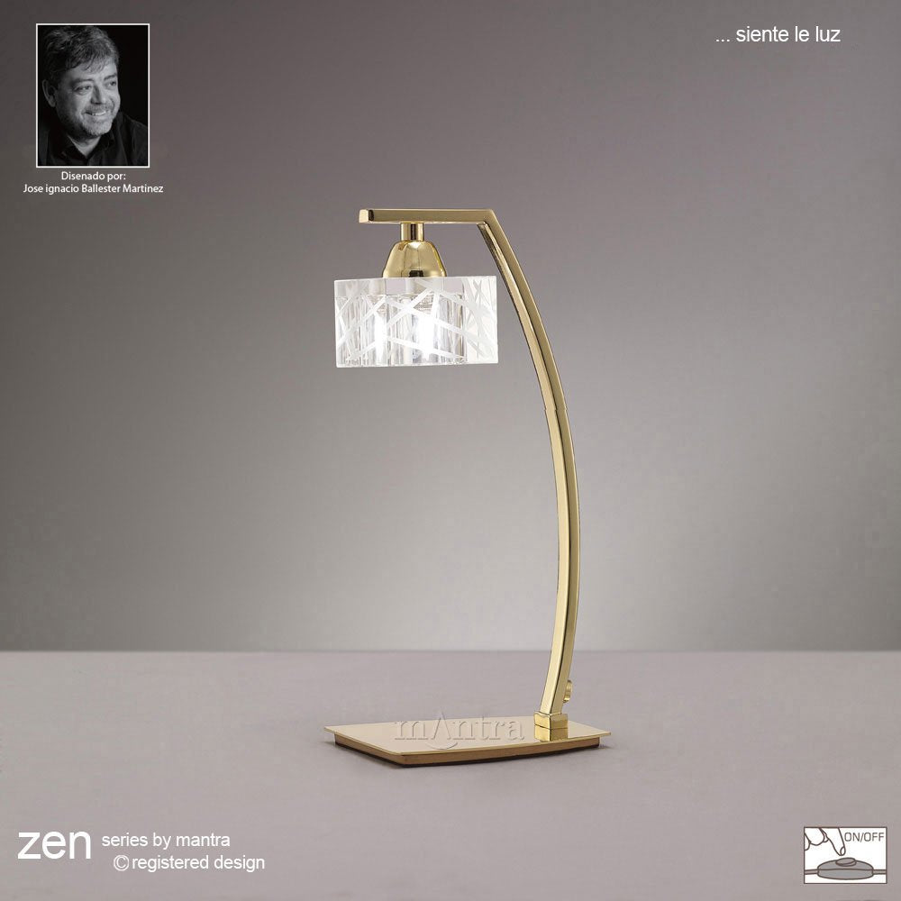 M1447PB Zen Table Lamp 1 Light G9 Polished Brass