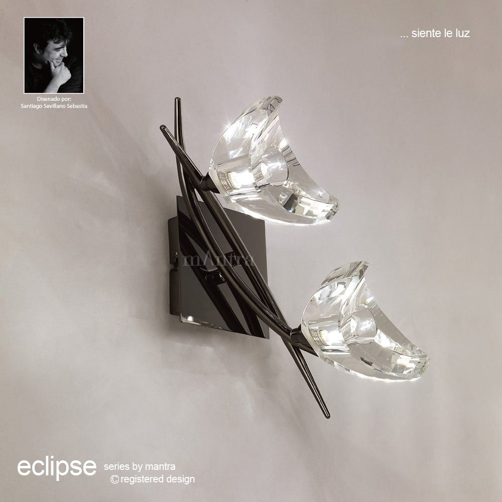 M1462BC Eclipse Wall Lamp 2 Light G9 Black Chrome